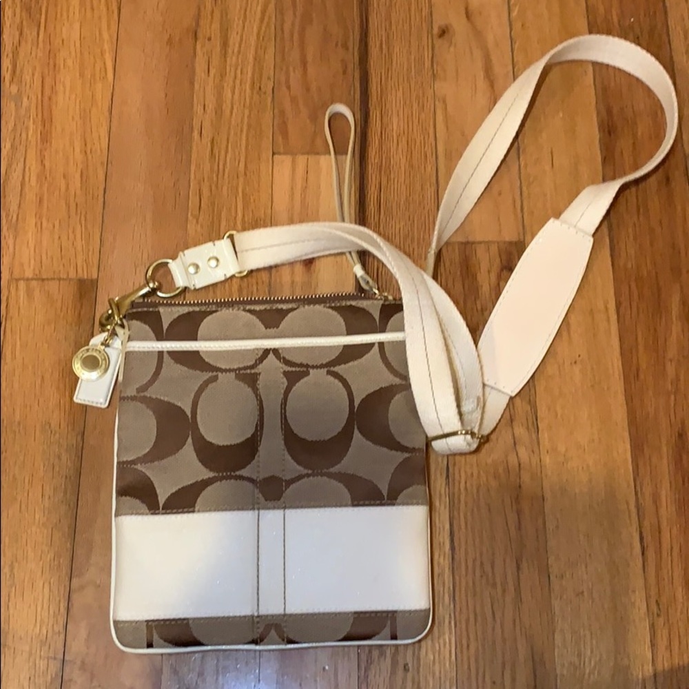 Beige Coach Crossbody Bag